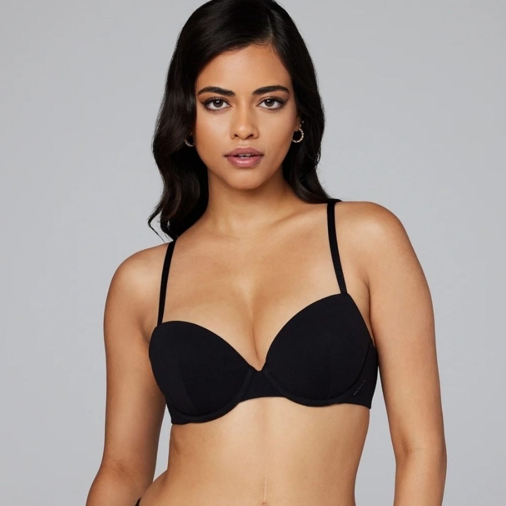 NWT Savage X Fenty cotton essentials padded demi bra in caviar‎